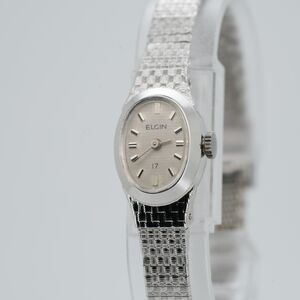 Vintage Elgin 17-Jewel Ladies Mechanical Watch - 16mm Case - Silver Tone Manual